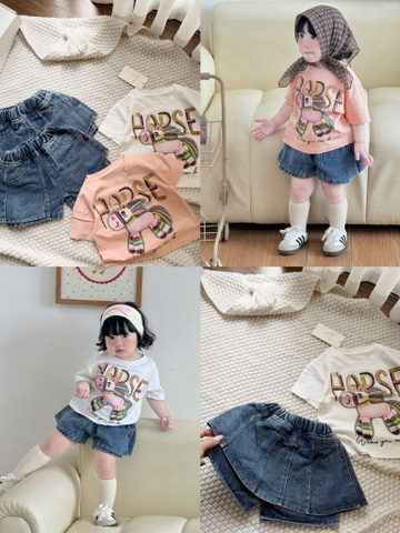 bt920- Bộ áo ngựa mix CV jeans bèo 2 màu