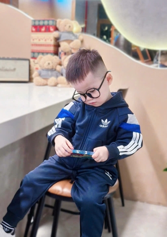 Bn142-Bộ nỉ Das xanh than bé trai