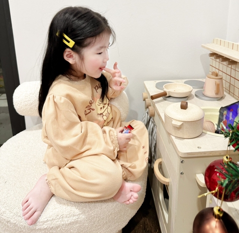 BN096- Bộ nỉ da cá PUPPAY dáng peplum trẻ em VNXK