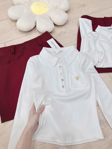 SET412-SET ĐỒ NỮ ÁO LEN THÊU PHỐI CHÂN VÁY ĐỎ