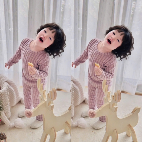 bt729- cb 2 bộ tăm lông màu trơn dáng dài