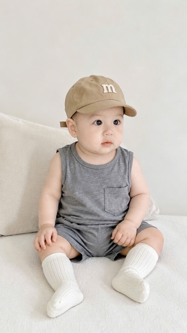 BT996- Combo 3 bộ balo màu trơn chất cotton siêu mát