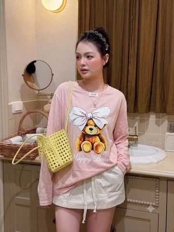 a669- Áo thun giấy dáng dài tông hồng nhiều mẫu