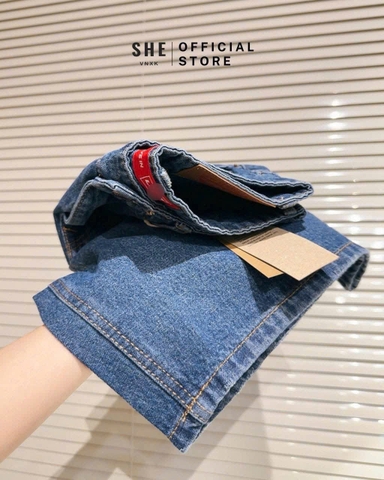 QUAN037- quần jeans ngố màu xanh hàng nhà máy full tem