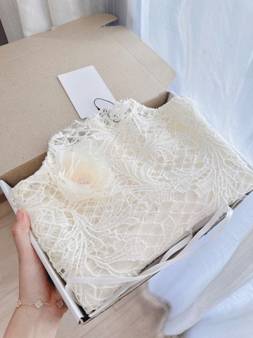 A152- 🌺 ÁO REN LÁ LÓT LƯỚI CHÂN REN 3 LỚP ☘️