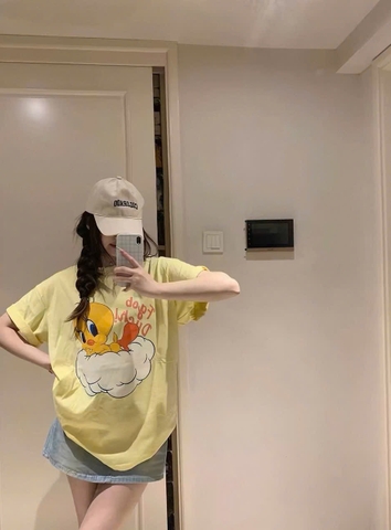 A499-Áo thun suông vịt vàng