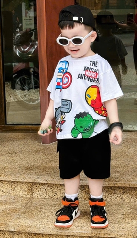 ✌🏻✌🏻BT490- Bộ Áo cotton CỨU HỘ mix quần cua màu đen