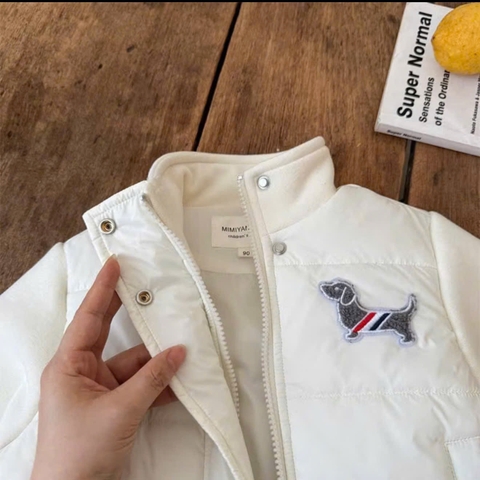 bt786- ái phao thêu cún 3 màu phối nỉ da bo gấu