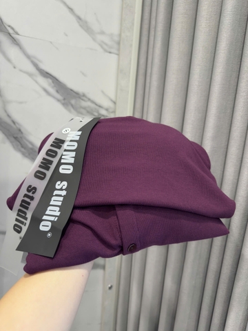 A369-Set áo thun díp 2 dây phối cadigan màu tím