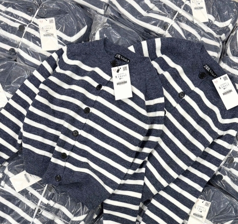 aua436- Áo len  kẻ nâu full tem nhà máy