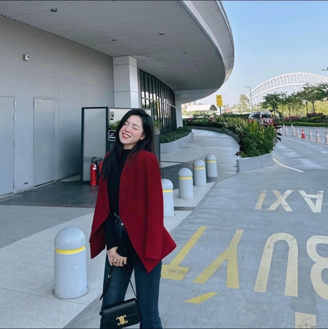 Vest cúc bọc 2 lớp chiết eo cúc bọc 3 màu có đệm vai