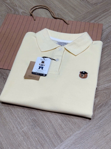 A247- Áo polo Gấu thêu màu vàng nhà máy full tem