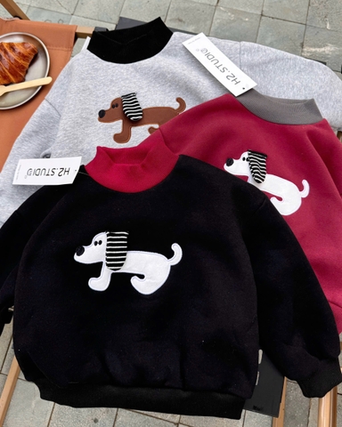 Bt751- bộ Cún tai nổi quần kẻ 3 màu chất nỉ haida