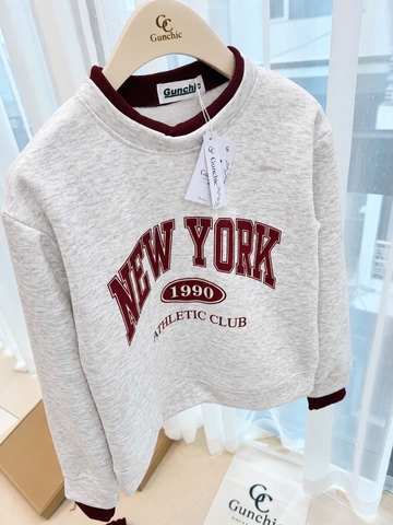 Set1060- Set nỉ haida Ny xám phối quần đỏ suông