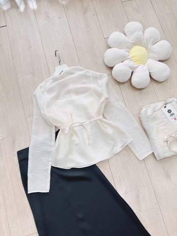 SET397-SET ÁO VOAN TƠ PHỐI CHÂN VÁY LỤA TẶNG KÈM ÁO 2 DÂY