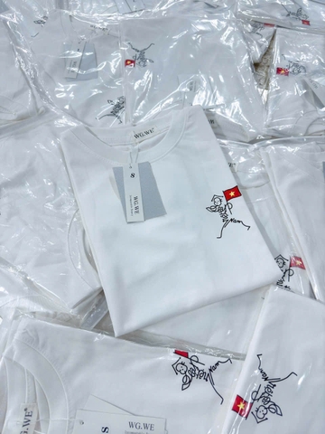 A275- Áp phông trắng cộc tay chất đẹp sao vàng