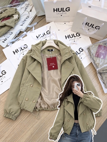 A749-Áo bomber kaki bo gấu