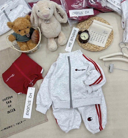 Bt761- Bọ Cham thêu viền sọc 3 màu chất nỉ haida khoá trước