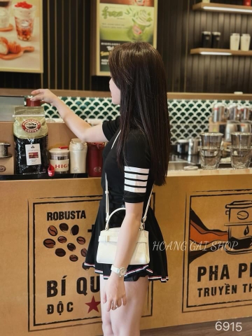 SET104- SET BỘ THOM  CAO CỔ TAY SỌC KHUY GẤU  PHỐI CV LI CÓ LÓT