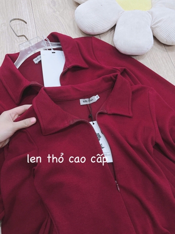 DAM139-Đầm xếp ly nữ dáng ngắn dài tay màu đỏ khóa trước có size từ 40kg đến 60kg