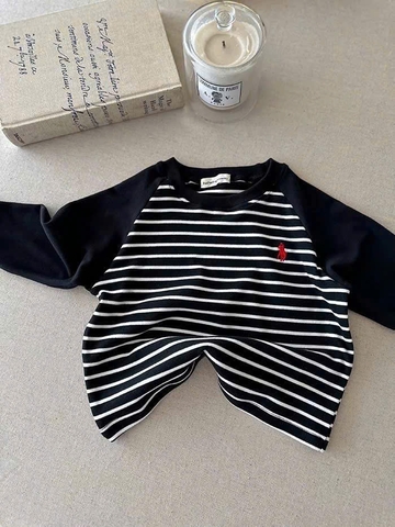 CB397-Combo 4 áo thun dài tay bé trai phối màu