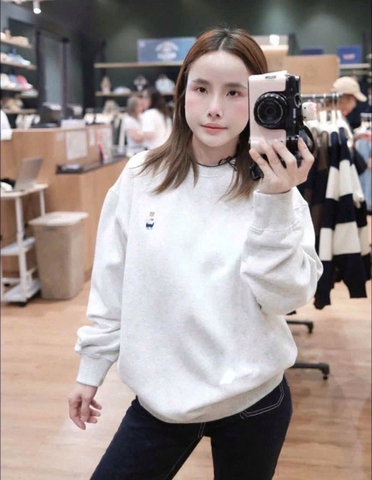 A400- Áo nỉ hoodie gấu hồng và be