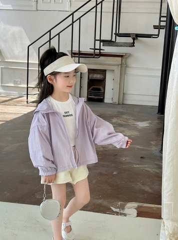 Aokid021- Áo gió nhăn 1 lớp trẻ em màu pastel