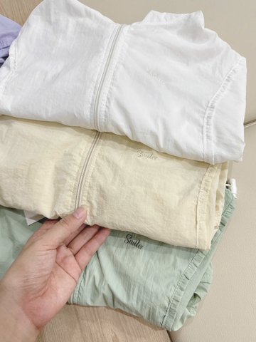 Aokid021- Áo gió nhăn 1 lớp trẻ em màu pastel