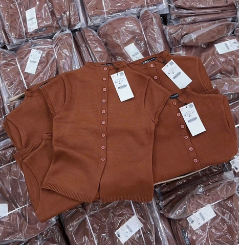 A428- Áo len cộc màu cam đất full tem nhà máy