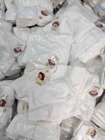 BT949-Bộ đũi trắng linen cộc tay cho bé