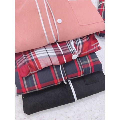 Bộ pijama kẻ túi ngực