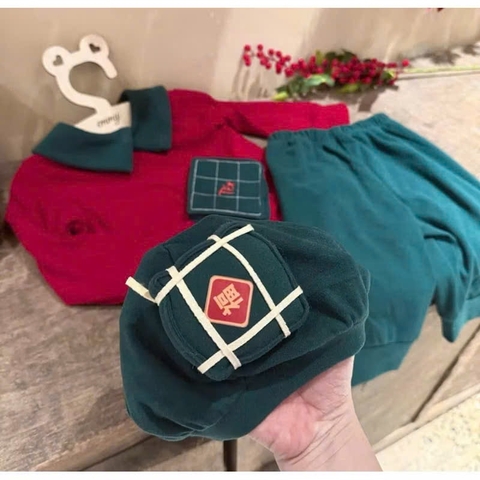 [KEM MU] Bt760- Bộ Tết kèm mũ nhồi chất nỉ lông mềm đẹp