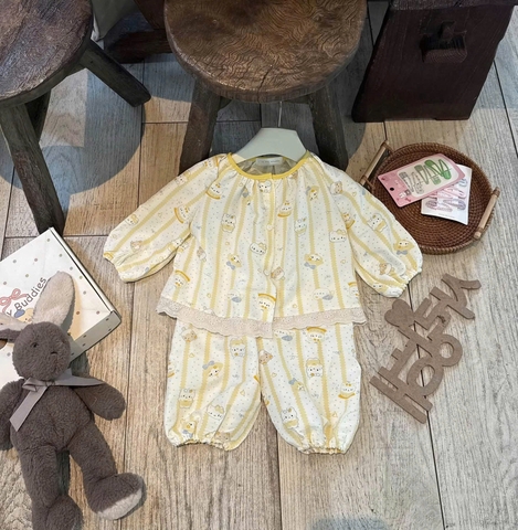 BT1015-Combo 2 bộ pijama dài tay bé gái
