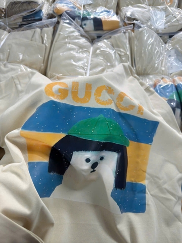 SET493-Bộ cộc  nữ áo thun suông Gc phối quần nỉ cộc