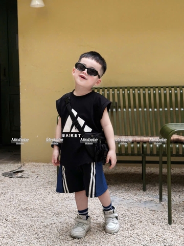 BT532-Bộ 3 viền đen phối JEANS cộc chất cotton đẹp