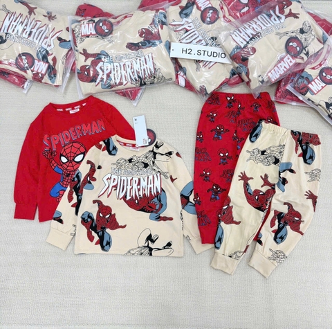 Bt677- Combo 2 bộ nhện đỏ- be chất cotton zip