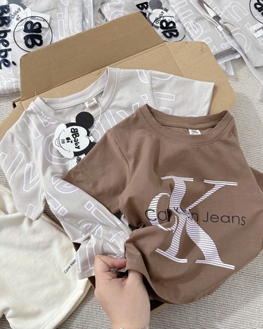 CB216-SEt 2 áo cotton +1 quần màu be C.KEY trẻ em
