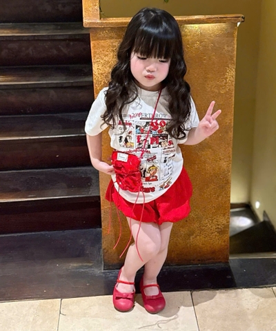 A391- Áp thun mẹ con in đỏ trắng chất mát