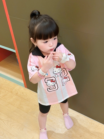 BT992-Bộ thông hơi kitty hồng cho bé gái