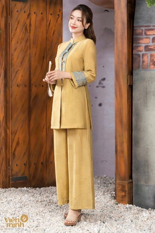 🍀 SET449-SET PHÁP PHỤC PHỐI GẤM VIỀN NÉ 🌿