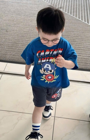 BN097- Bộ thun CATAIN xanh than áo cotton mix quần cua