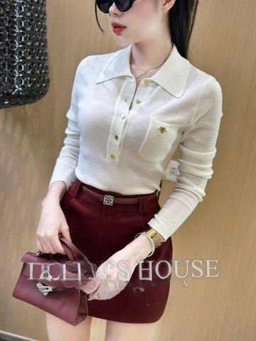 SET412-SET ĐỒ NỮ ÁO LEN THÊU PHỐI CHÂN VÁY ĐỎ