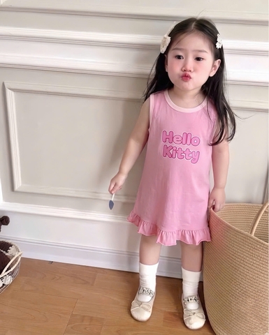 BT953- Combo 2 váy suông sát nách bé gái