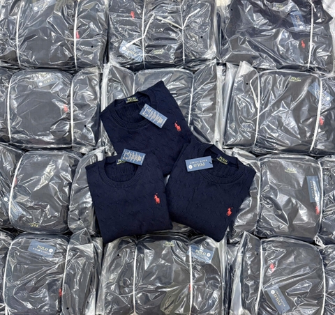 A394- Áo len thừng cổ tròn xanh than hàng nhà máy đủ tem mác