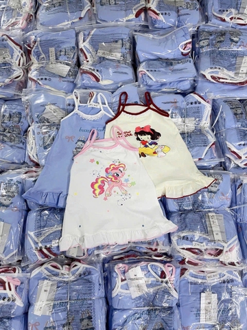 BT568- combo 3 váy dât bé gái chất cotton hoạ tiết in