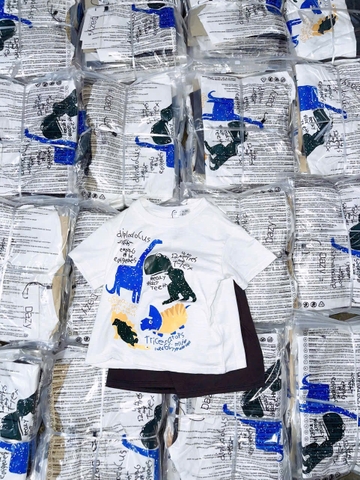 BT474- Bộ KL xược mix quần nỉ màu than chì bé trai