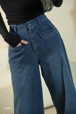 QUAN075-QUẦN JEANS ỐNG SUÔNG TÚI TRƯỚC HÀNG NHÀ MÁY