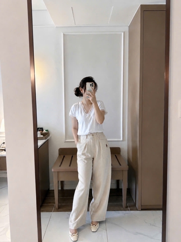 QUAN115-Quần kaki suông 2 màu nâu be