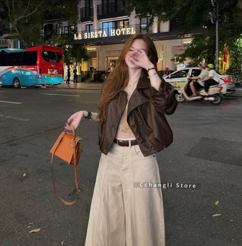 Quan130- Quần jeans suông ống trắng ngà dài 100 cm