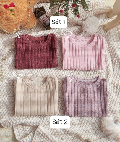 bt729- cb 2 bộ tăm lông màu trơn dáng dài